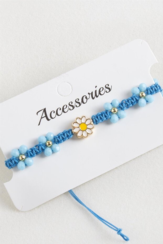 Daisy Enamel Macrame Braided Rope Bracelet