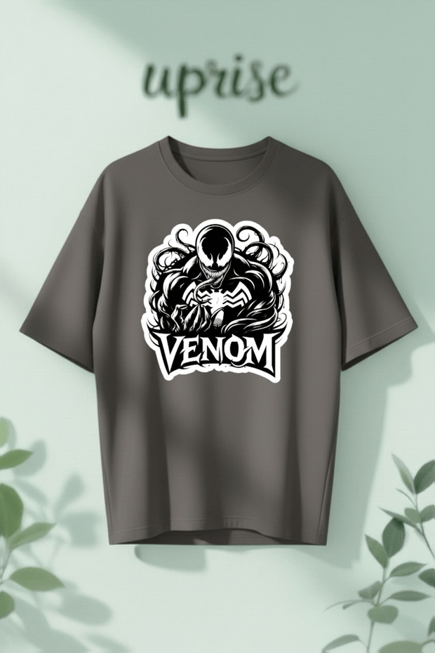 تي شيرت قطني كبير الحجم مطبوع عليه Venom