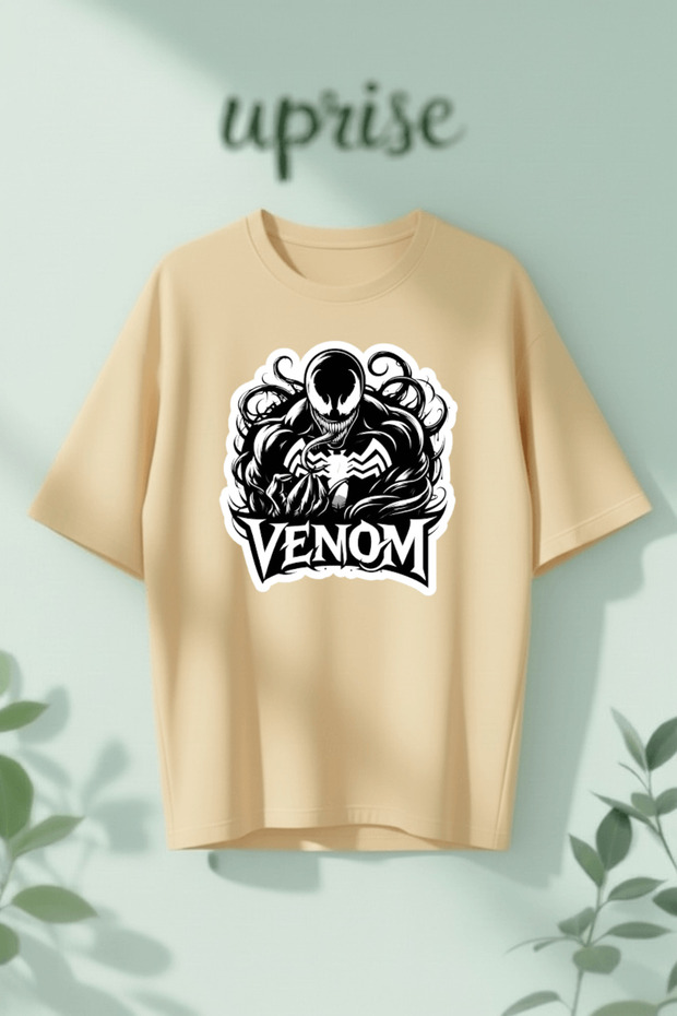 تي شيرت قطني كبير الحجم مطبوع عليه Venom