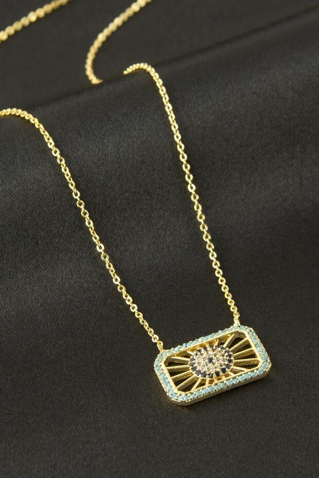 Frame Evil Eye Zircon Stone Necklace