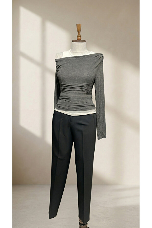 Gri İkili Bluz - 2