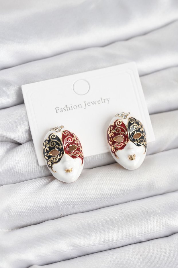 Maske Model Brass Women's Earrings - Tj-Bkp11589