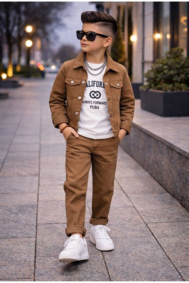 Printed Gabardine 3-Piece Set - 3/12 Years Old - 31674