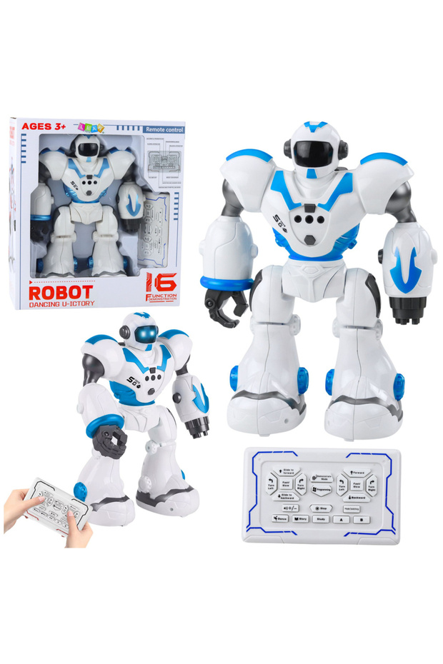 Interactive remote-controlled robot RC 16 functions lights sounds blue - 1