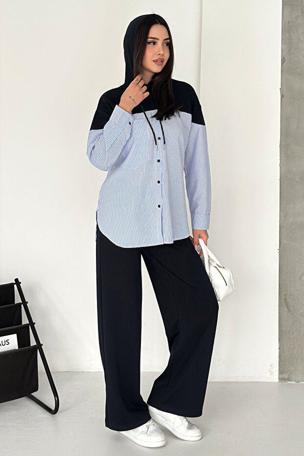 Hooded Striped Shirt & Pants Set – Urban Set