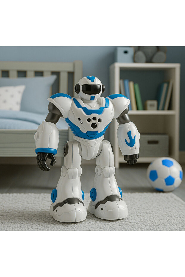 Interactive remote-controlled robot RC 16 functions lights sounds blue - 2