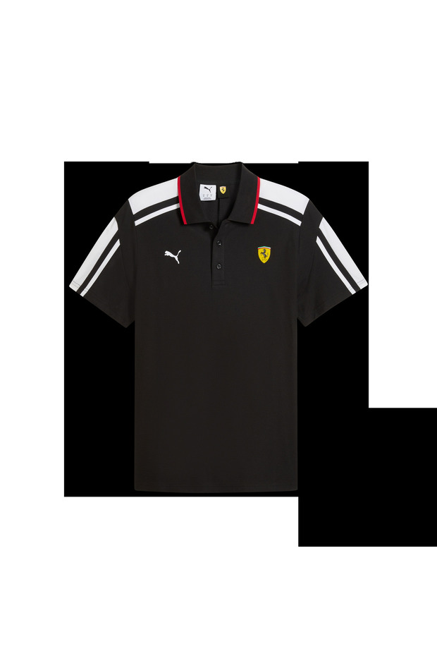 Men's Black Ferrari Mt7 Polo Polo Tshirt 635831-01