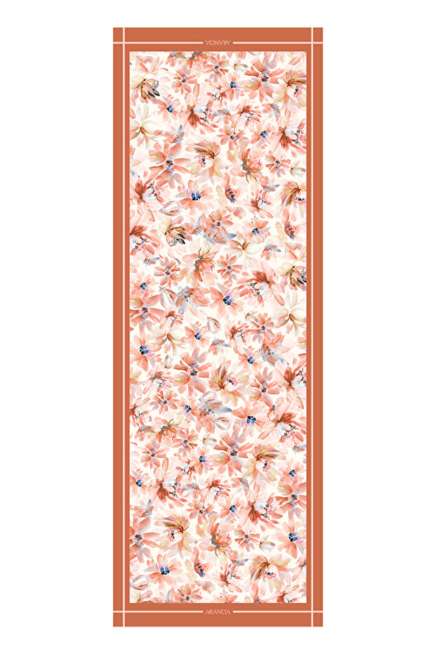 شال برتقالي 70×200 نقي الملمس