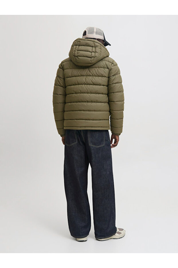 جاكيت مبطن بسحاب بلون الزيتوني السادة - 6