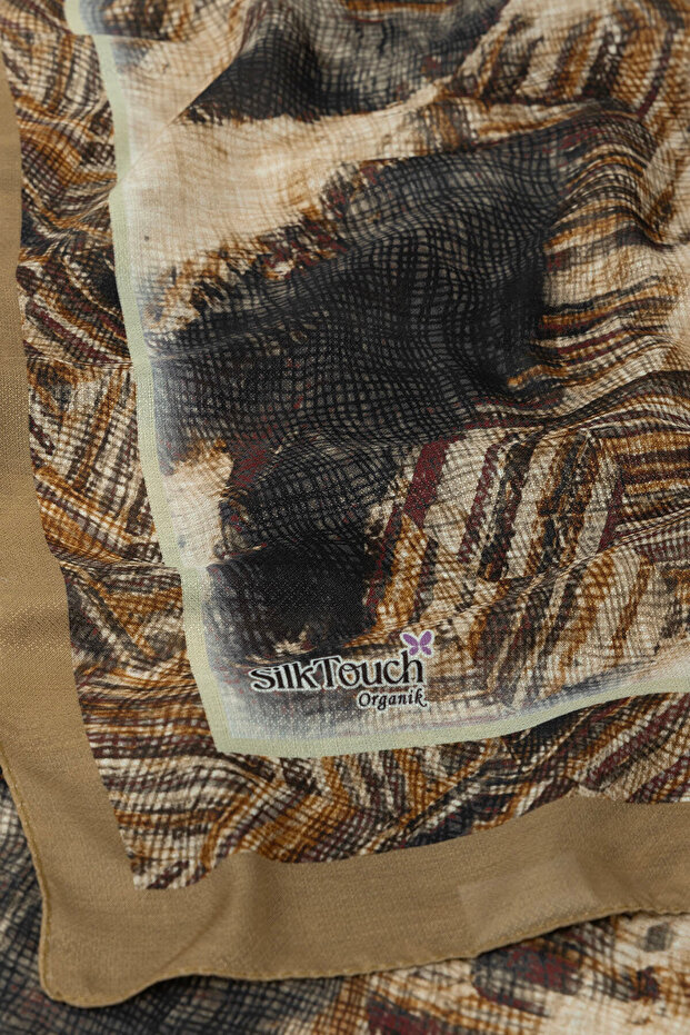 Mustard Zigzag Patterned Organic Shawl - 3