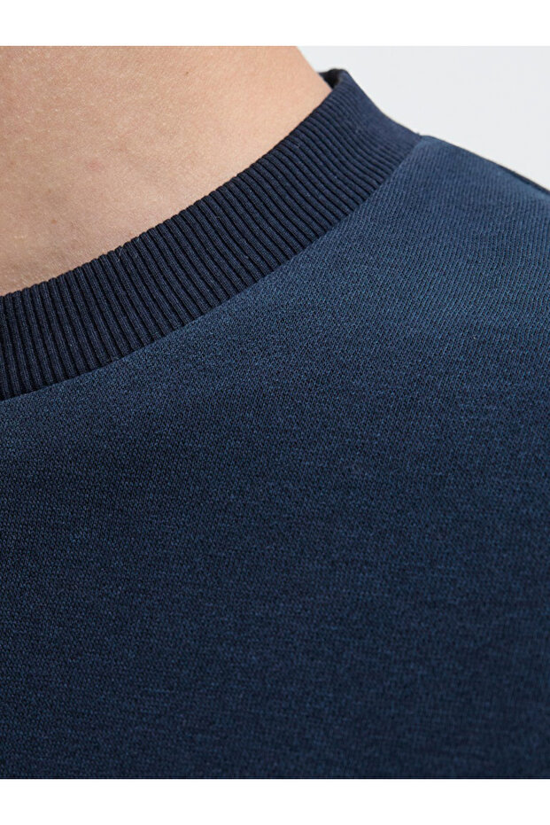 Navy Blue Printed Pullover Sweatshirt - 5