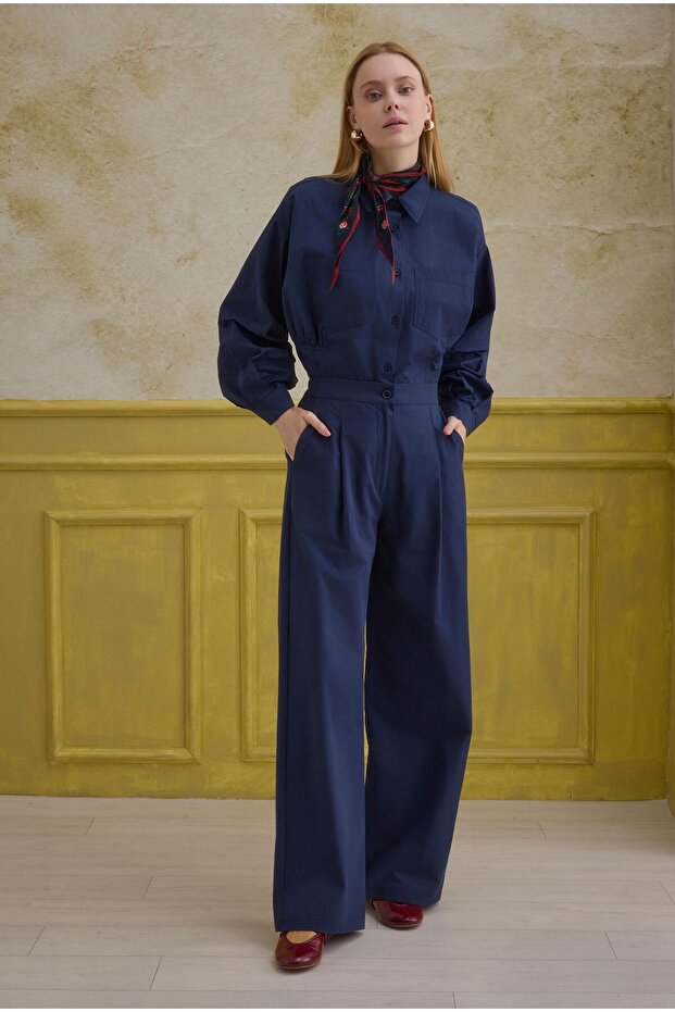 100% Cotton Pants Navy Blue