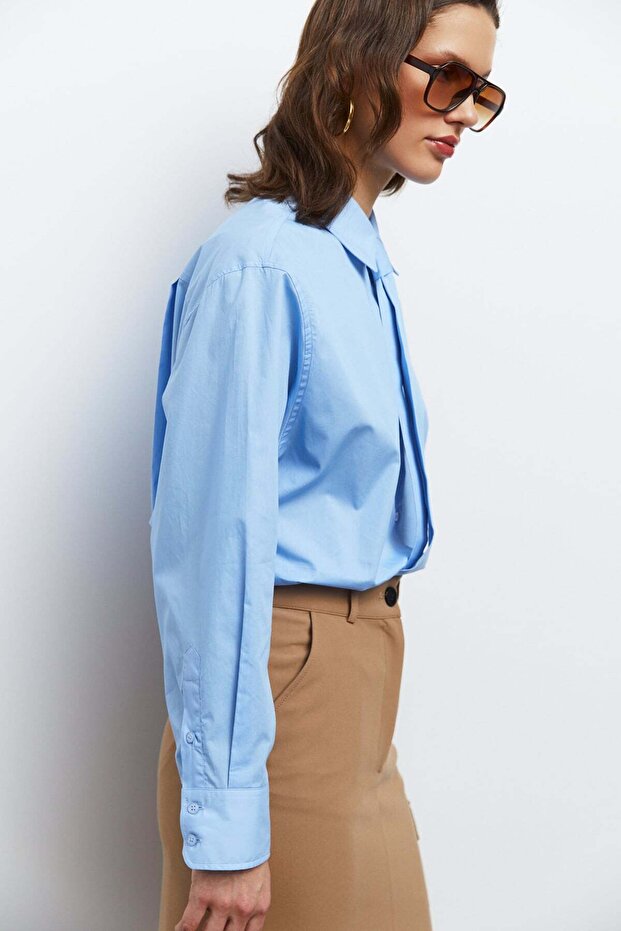 Kravatlı Oversize Gömlek - 2