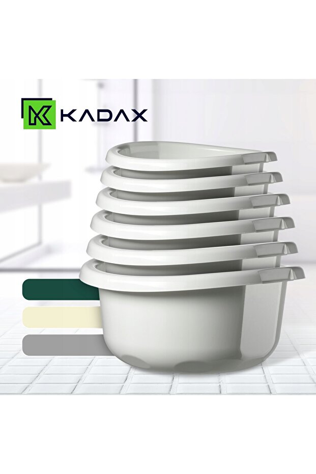 Plastic Laundry Bowl 30L Large Round Solid Gray - 6