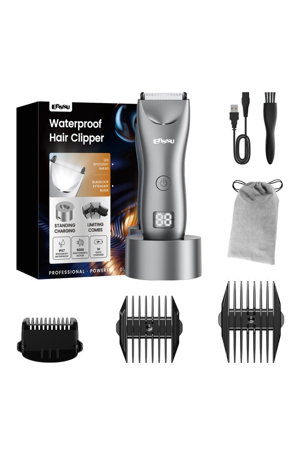 Body Hair Trimmer for Men, Electric Groin Ball Shaver, Rechargeable Body Groomer with Replacement Blade, Personal Care Trimmer for Men
