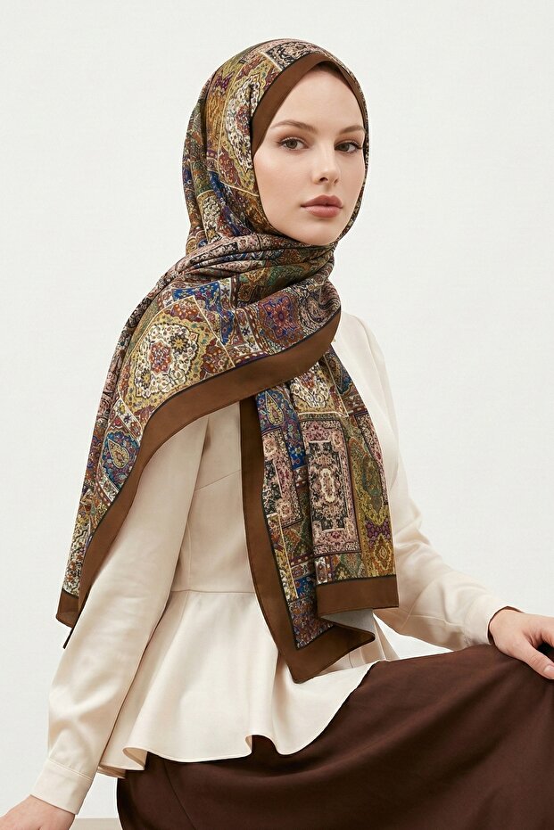 Ethnic Pattern Tile Soft Cotton Shawl