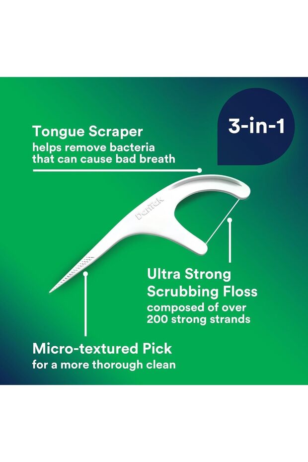 Triple Clean Mint Floss Picks (5 Count Pack, Multi) - 8