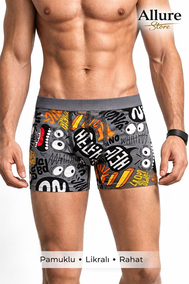 Comfortable, Stretchy Cotton Lu Stretch Fabric Patterned Boxer