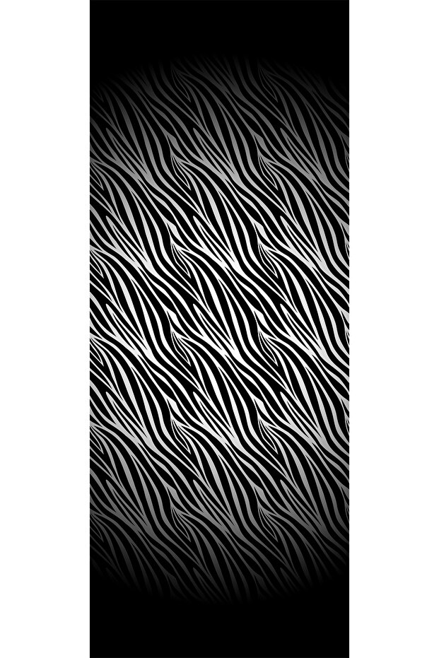 شال زيبرا منقوش رمادي ناعم قطن - 2