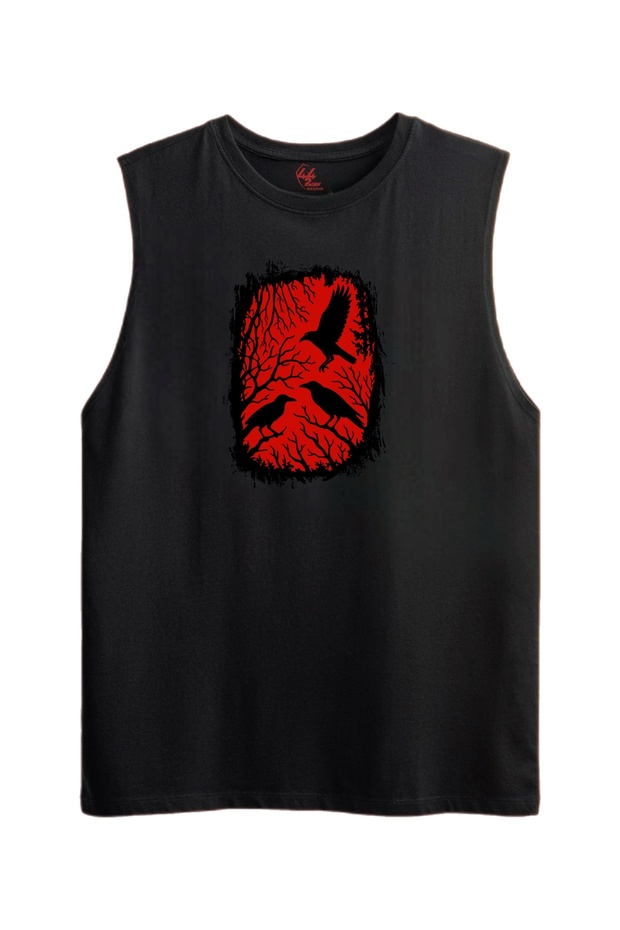 Red Sky Raven T-Shirt / Zero Sleeve Undershirt (Optional)