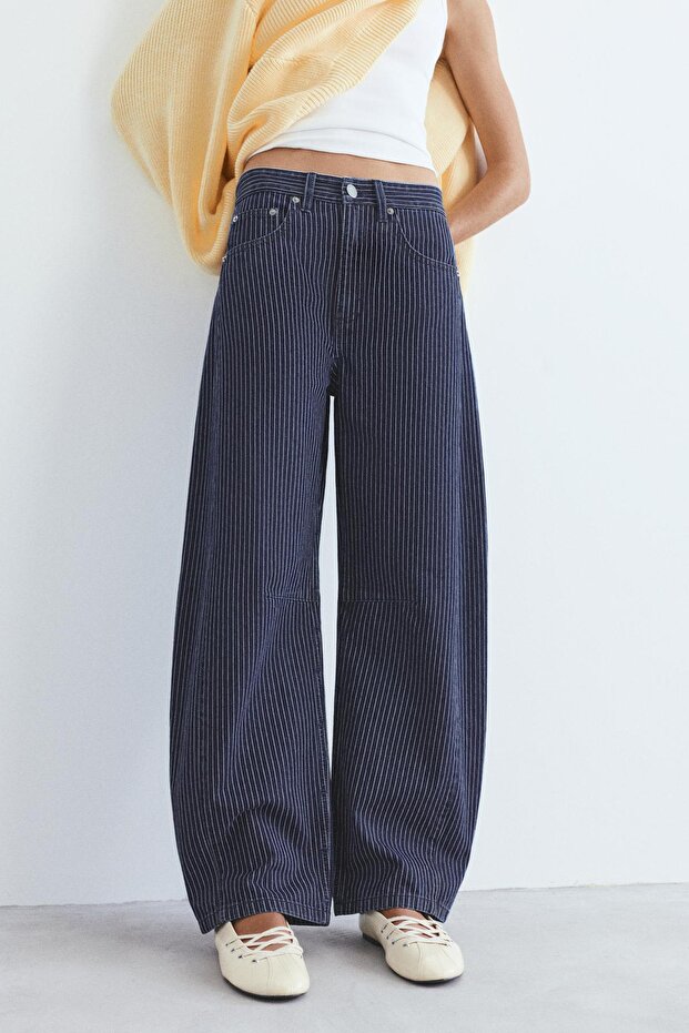 Çizgili balon jean - 6