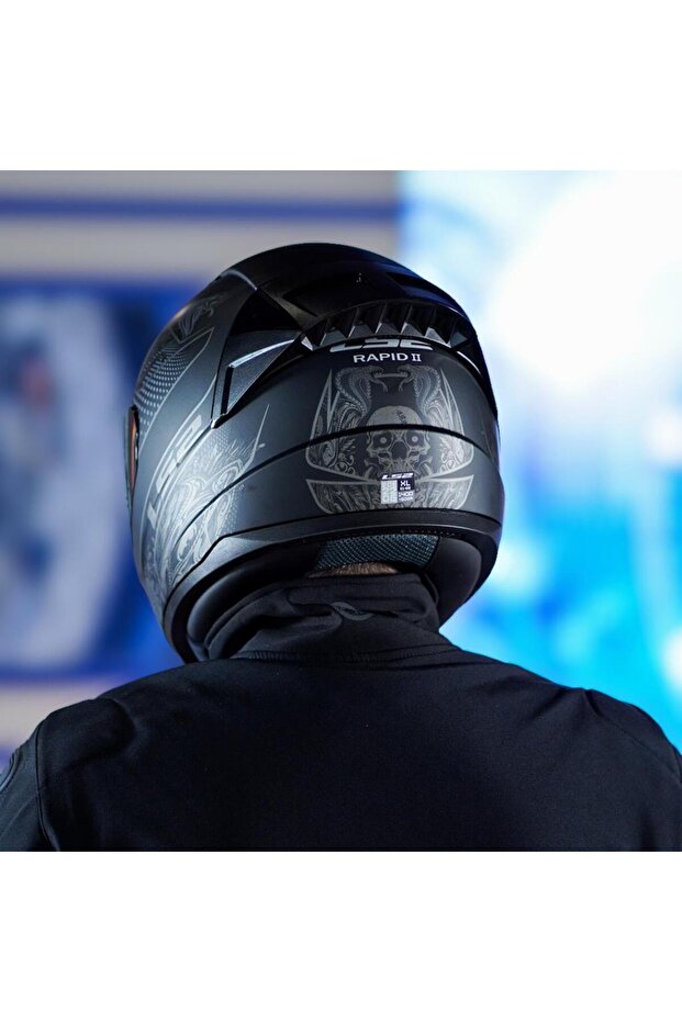 Rapid 2 Race Crypt Mat Siyah Kask ve Şeffaf Vizör - 8