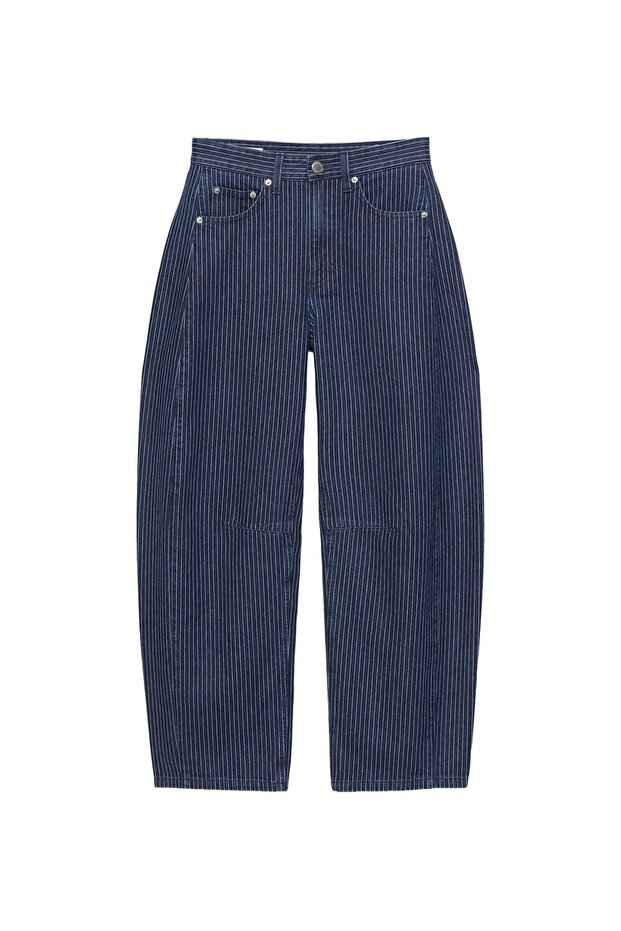 Çizgili balon jean - 4