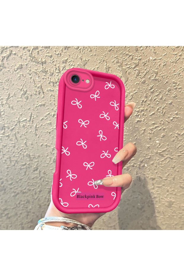 iPhone 7/8/Se 2020 2022 Plain Bow Case, High Quality Silicone, Shockproof, Stylish