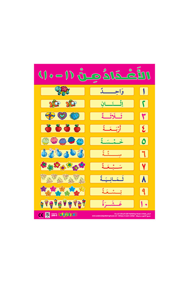 Numbers 1-10 - Wall Chart in Arabic