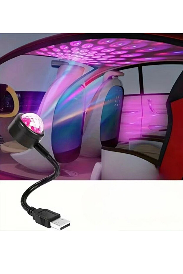 إضاءة ديسكو LED لسقف السيارة، إضاءة داخلية للسيارة، مصباح USB قابل للتعديل