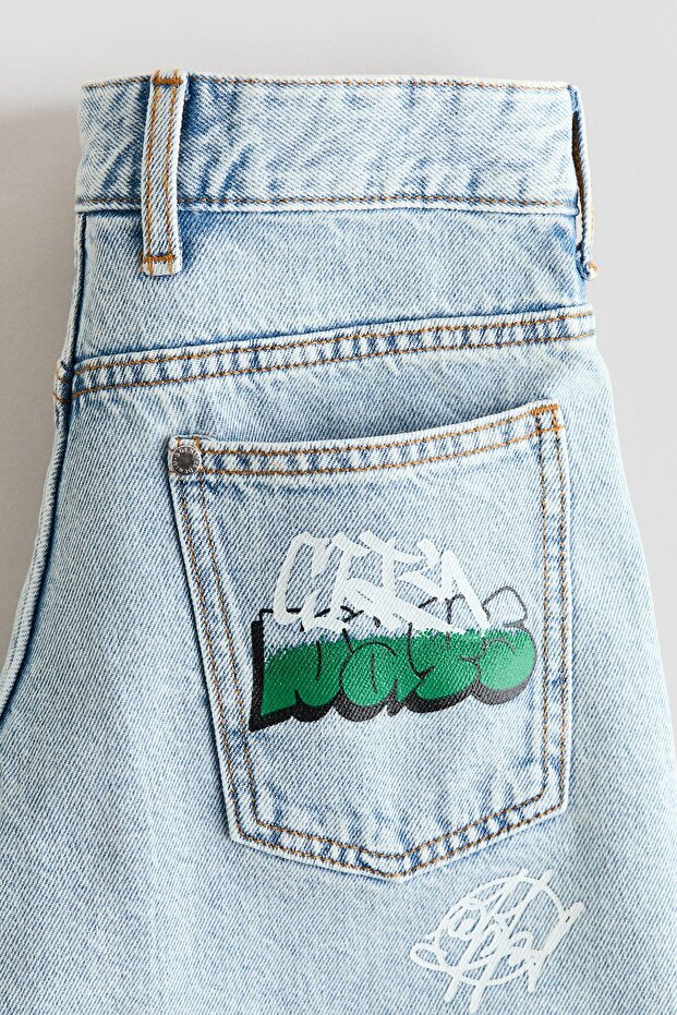 Bol Kesimli Kot Şort - 2