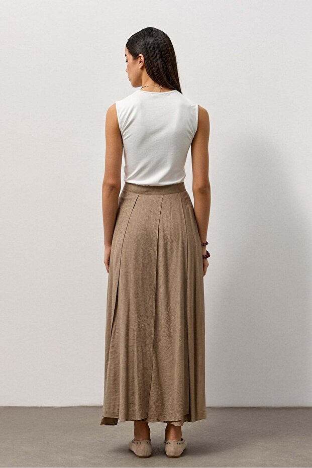 Vizon Parçalı Astarlı Etek - 5