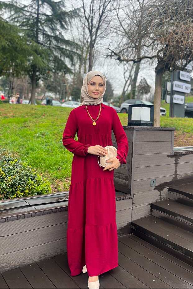 Tesettür Sehra Long Dress Red