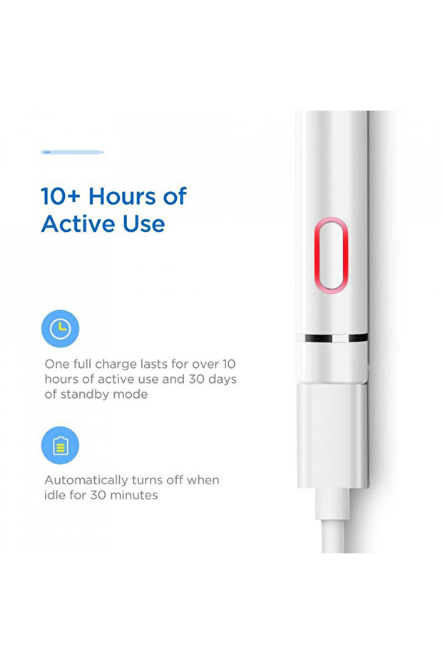 Stylus pentru Android, iOS, Windows, cablu Type-C - Alb - 3