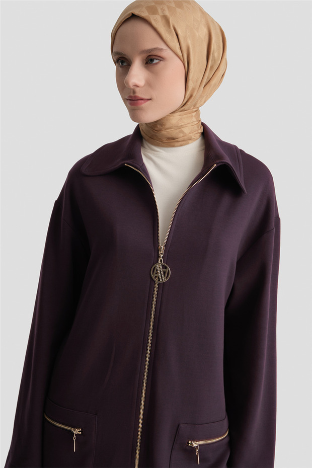 Cotton Blend Knitted Cap Plum