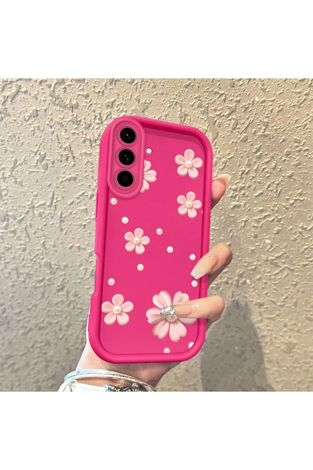 Samsung Galaxy A36 Plain Floral Case, High Quality Silicone, Shockproof, Stylish