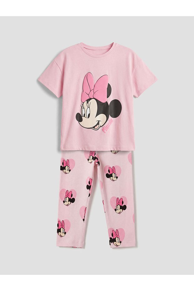 Minnie Mouse Printed Girl's T-Shirt and Leggings