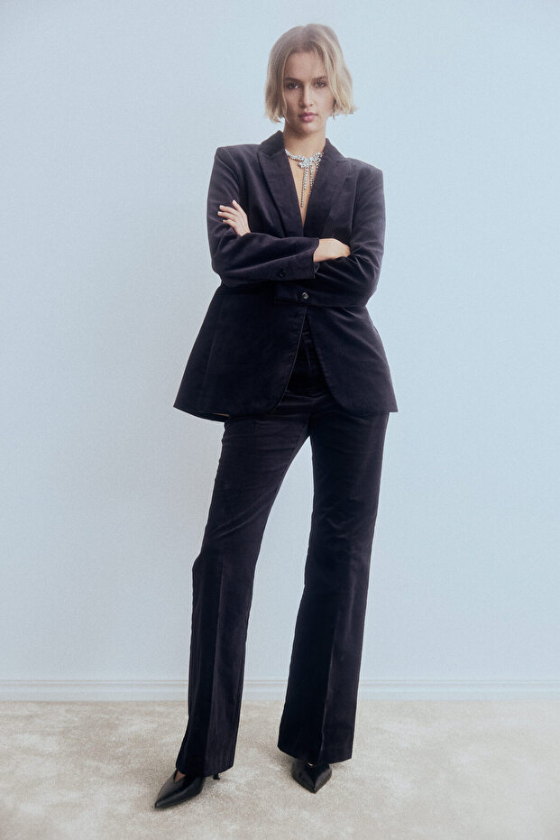 İspanyol Paça Kadife Pantolon - 2