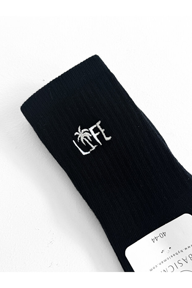 Черен живот Бродирани чорапи - 2