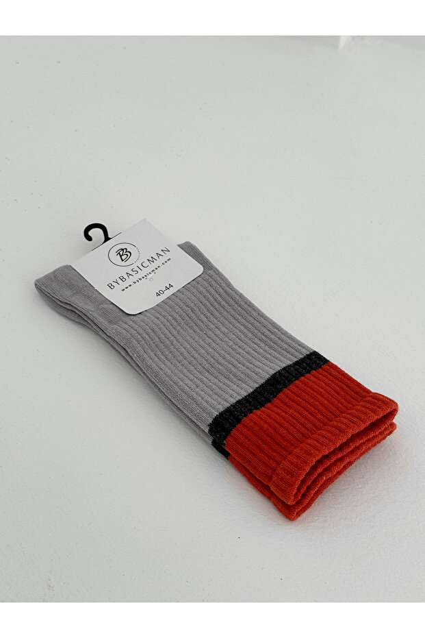 Gray Double Color Socks - 2