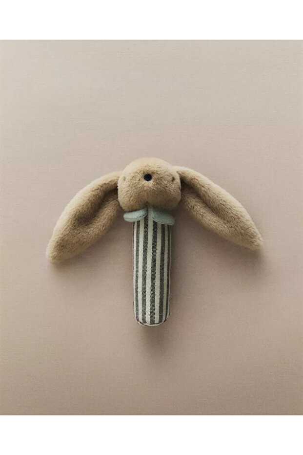 Rabbit Head Child Plush Rattle Playmate Plush Sound Toy