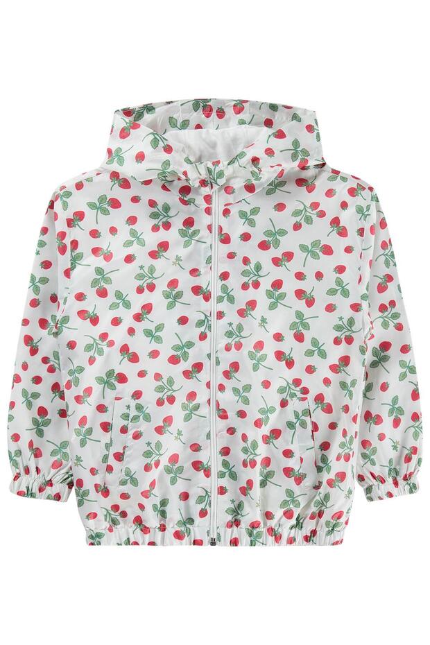 Çilek Patterned 6-9 Years Raincoat - Ecru 9-10 Years