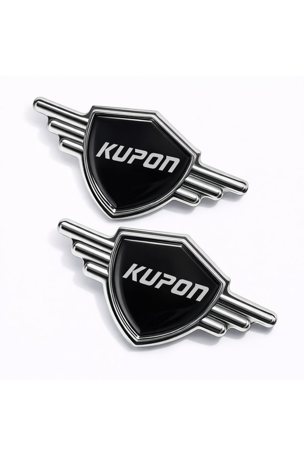 Metal Car Logo 3D Chrome Fender Emblem Right Left Set Auto Accessory
