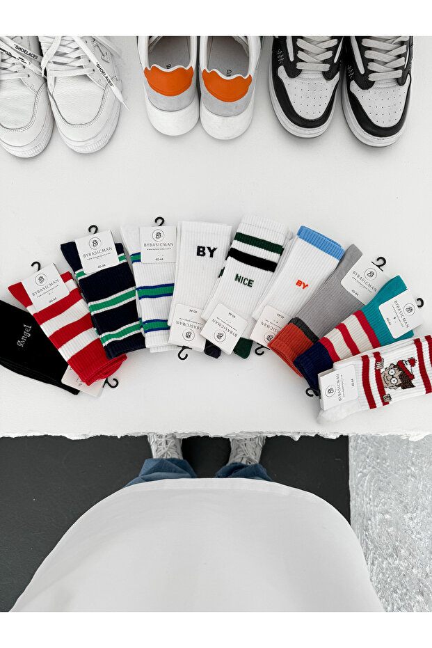 Gray Double Color Socks - 3