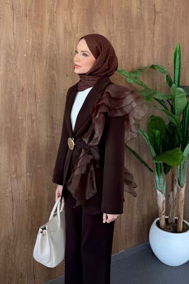 Ruffle Set Brown - 4