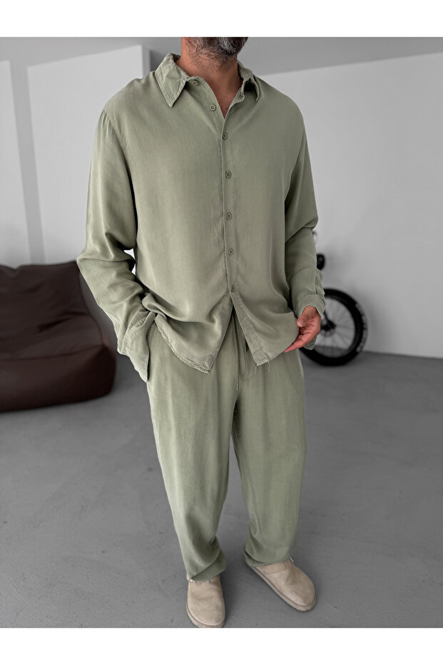 Зелена сорочка Basic YP-5010 - 2