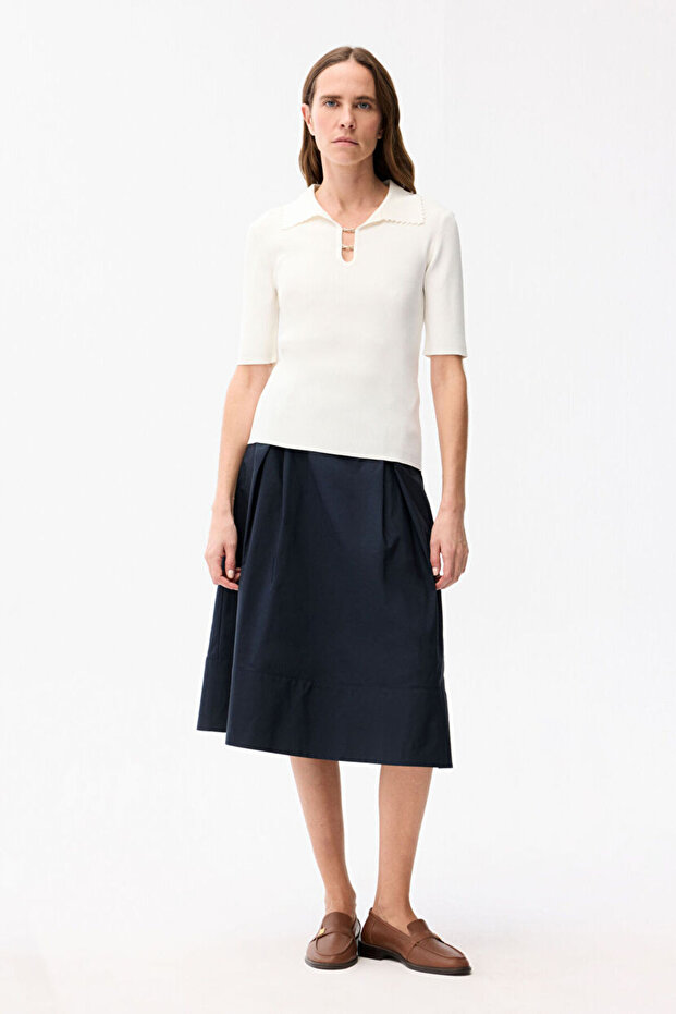 Aksesuarlı Triko Bluz - 3