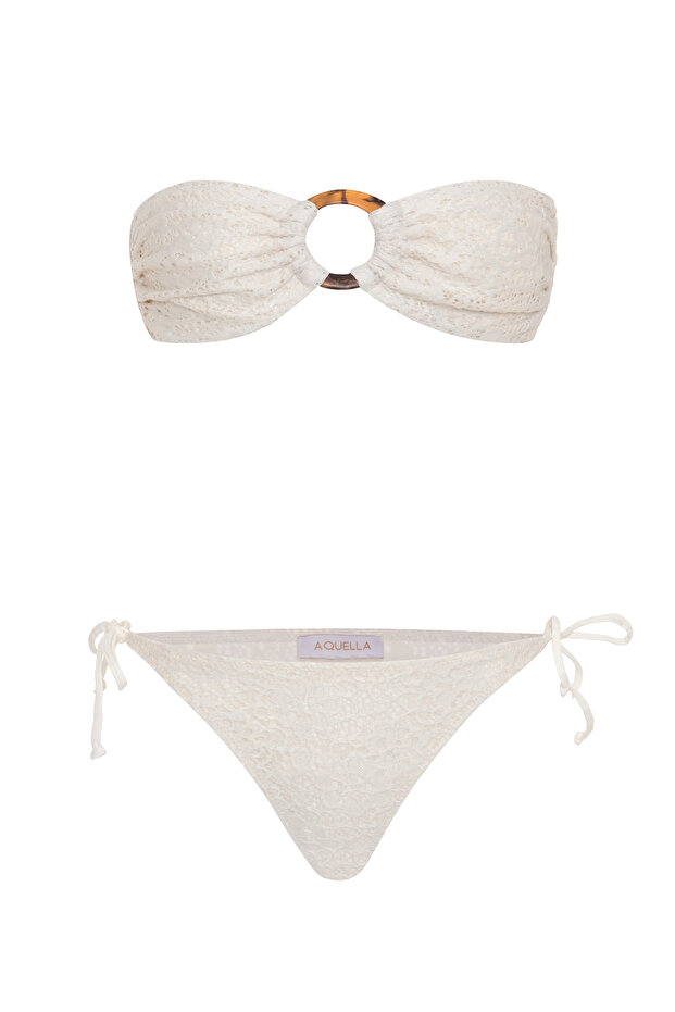 Gypure Lace bikini set with buckle accessory
