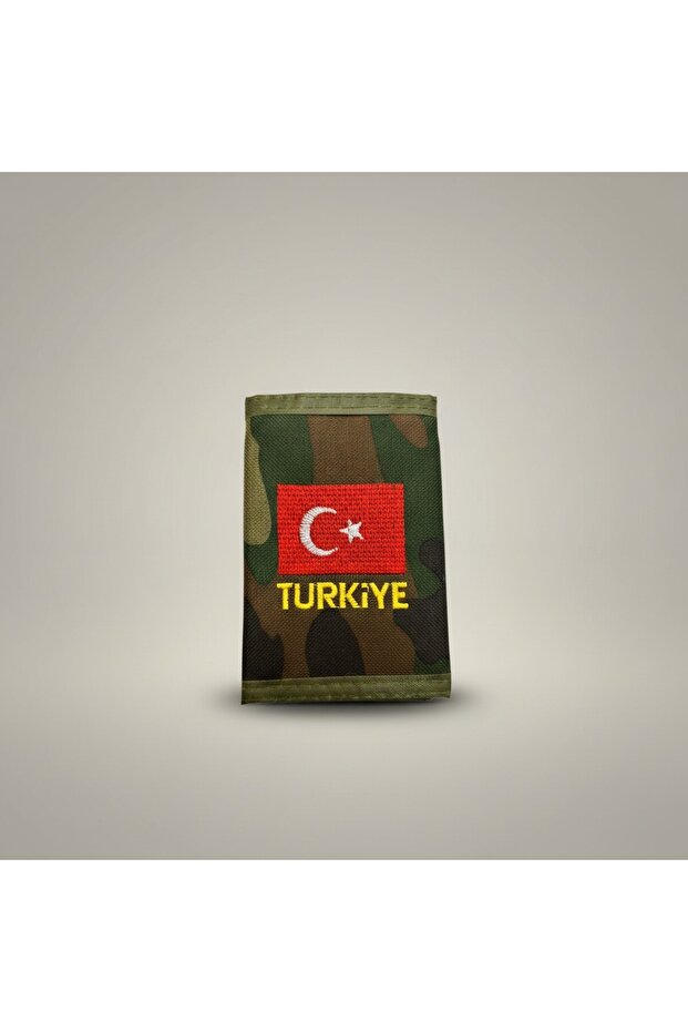 Turkey and Flag Embroidered Military Wallet - Velcro Tactical Model Black