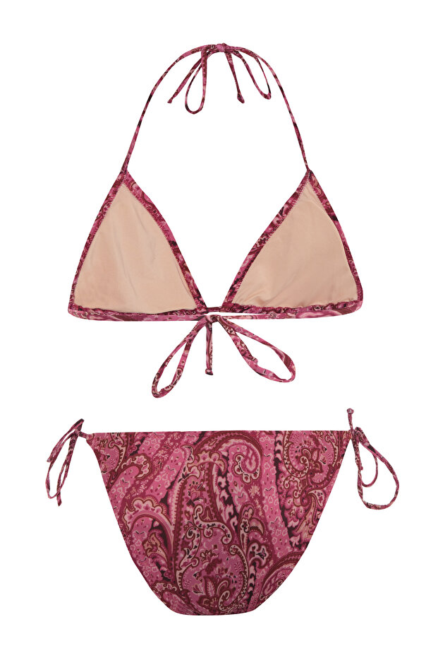 Patterned Triangle Bikini - 2